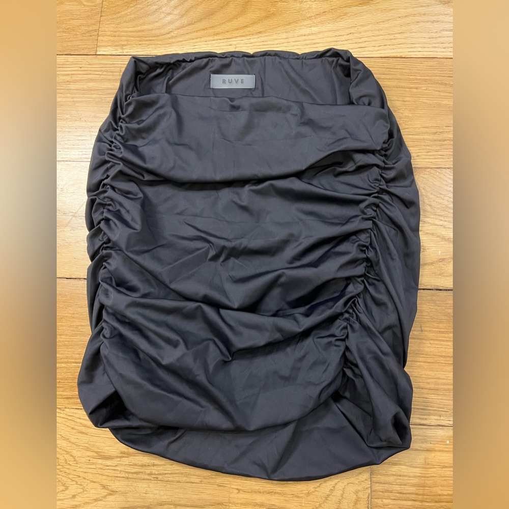 Ruve rouched satin skirt